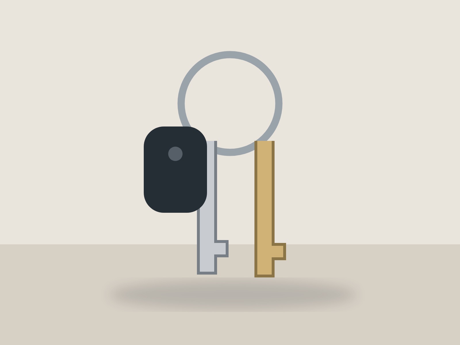 Keys with black fob